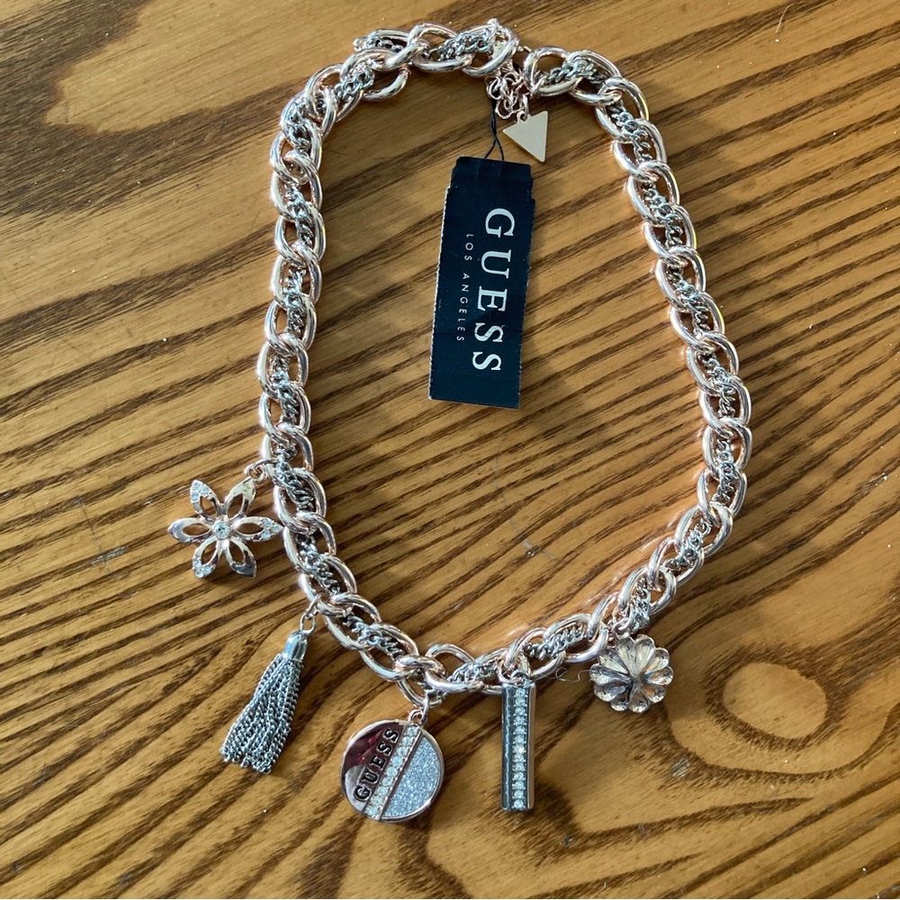 GUESS Two-Tone Charm Necklace